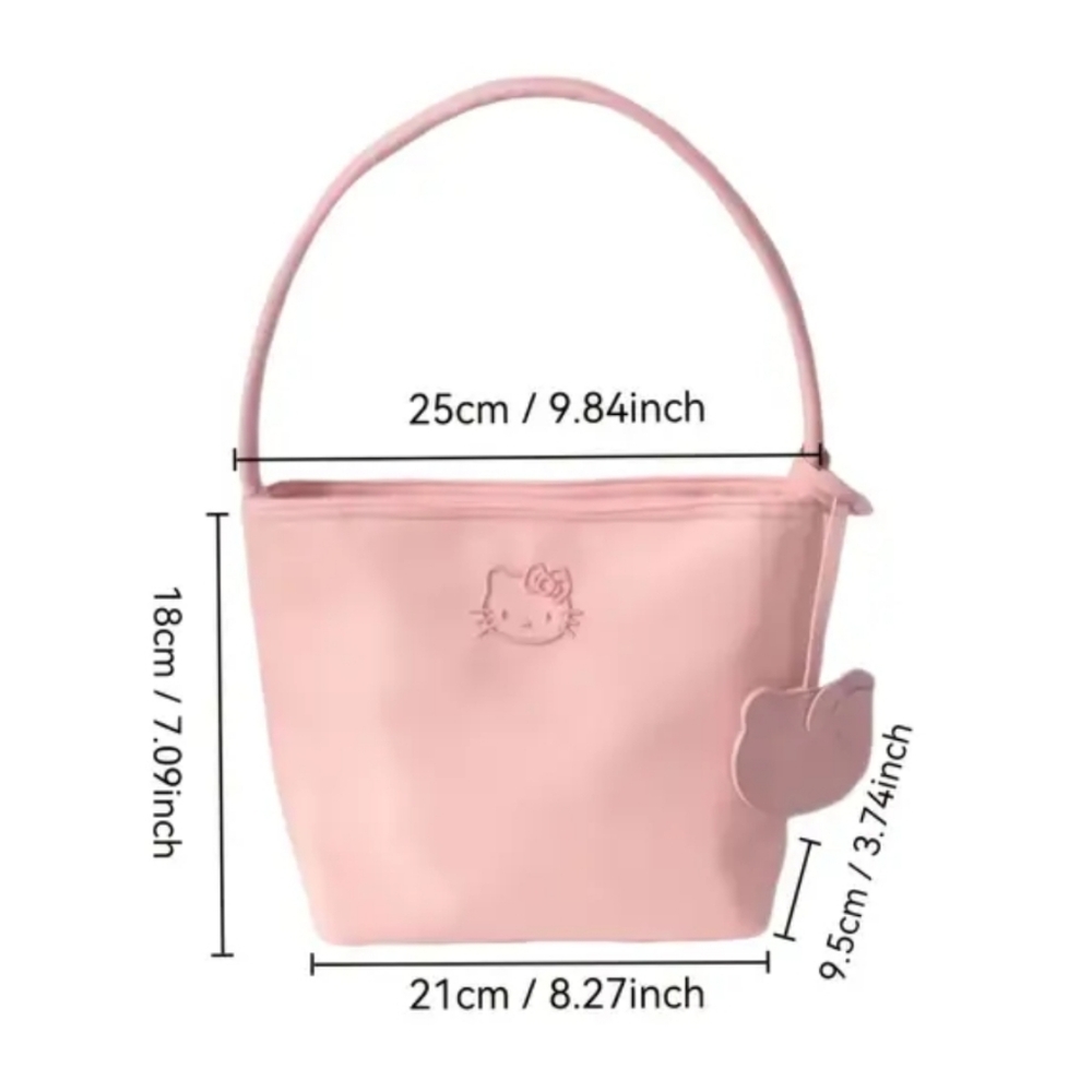 Sanrio for Hello Kitty Pink Nylon Shoulder Bag (Without Pendant) - Picture 2 of 4